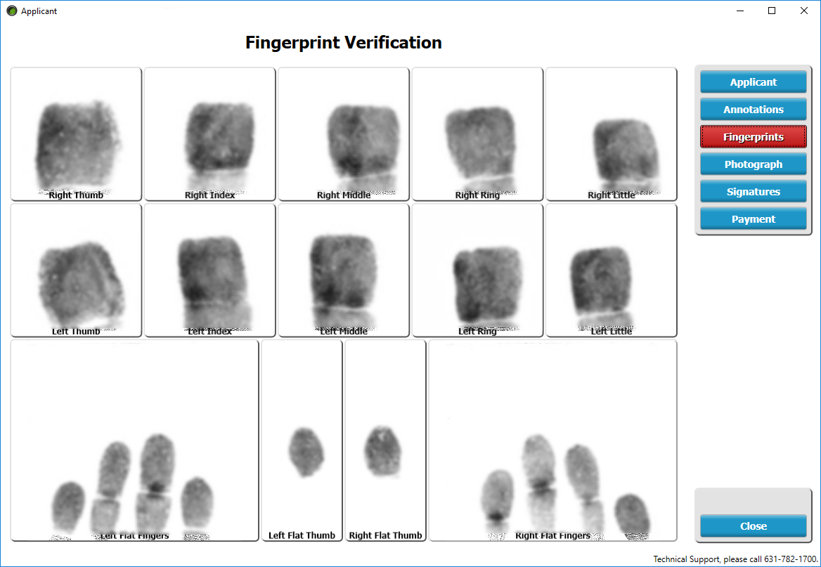 Fingerprint Capture Screen